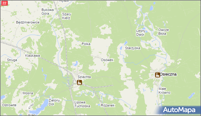 mapa Osówek gmina Osieczna, Osówek gmina Osieczna na mapie Targeo