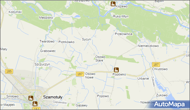 mapa Osowo Stare, Osowo Stare na mapie Targeo