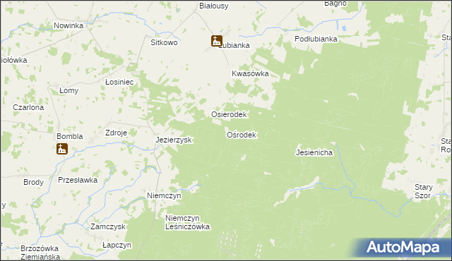 mapa Ośrodek gmina Czarna Białostocka, Ośrodek gmina Czarna Białostocka na mapie Targeo