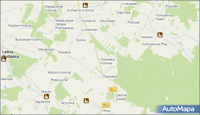 mapa Ossówka Kolonia, Ossówka Kolonia na mapie Targeo