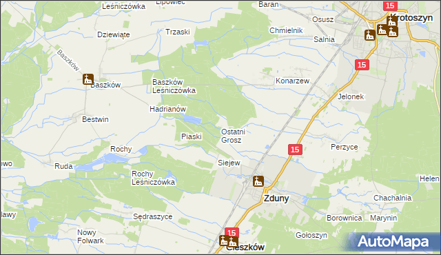 mapa Ostatni Grosz, Ostatni Grosz na mapie Targeo