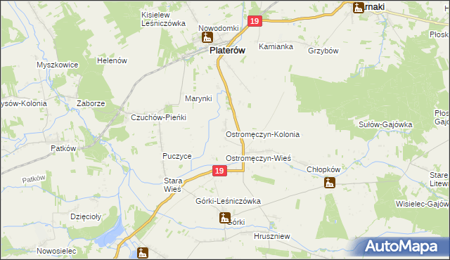 mapa Ostromęczyn-Kolonia, Ostromęczyn-Kolonia na mapie Targeo