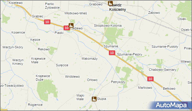 mapa Ostrowy gmina Zawidz, Ostrowy gmina Zawidz na mapie Targeo