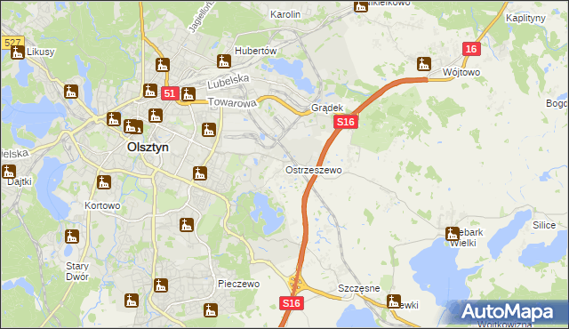 mapa Ostrzeszewo, Ostrzeszewo na mapie Targeo