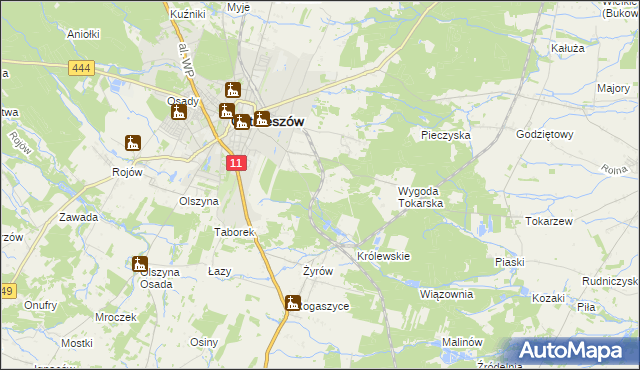 mapa Ostrzeszów-Pustkowie, Ostrzeszów-Pustkowie na mapie Targeo
