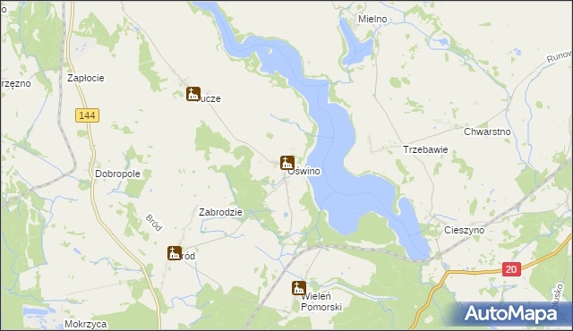 mapa Oświno, Oświno na mapie Targeo