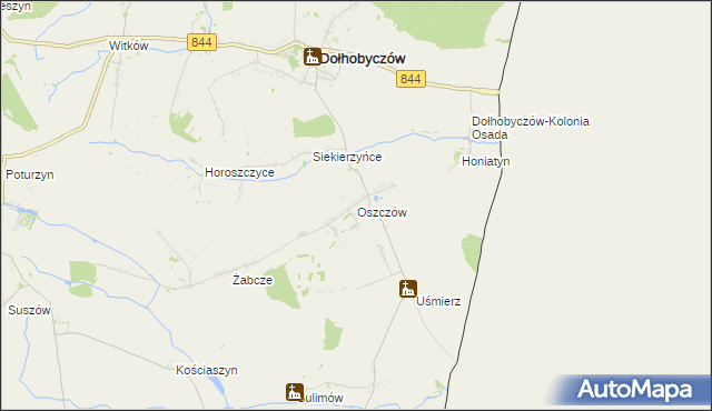 mapa Oszczów, Oszczów na mapie Targeo