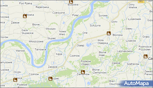 mapa Otałęż, Otałęż na mapie Targeo