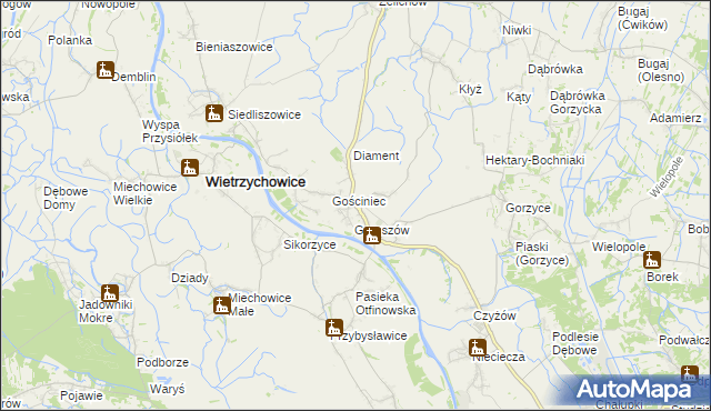 mapa Otfinów, Otfinów na mapie Targeo