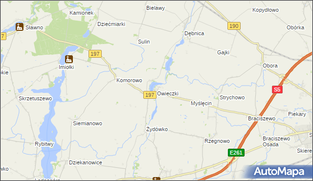 mapa Owieczki gmina Łubowo, Owieczki gmina Łubowo na mapie Targeo