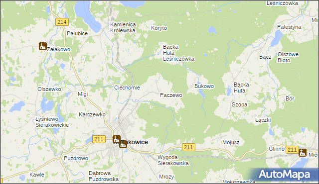 mapa Paczewo, Paczewo na mapie Targeo