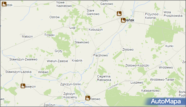 mapa Pączkowo, Pączkowo na mapie Targeo