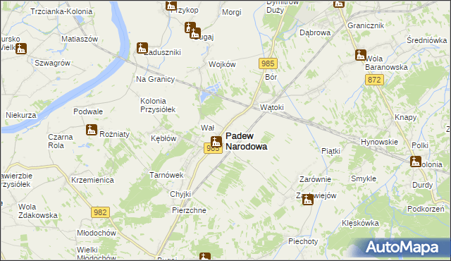 mapa Padew Narodowa, Padew Narodowa na mapie Targeo