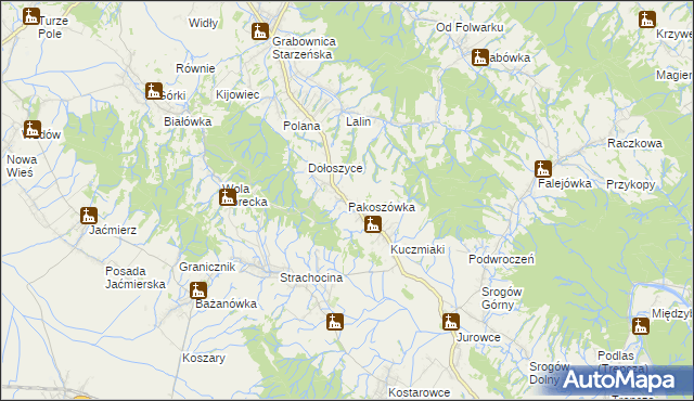 mapa Pakoszówka, Pakoszówka na mapie Targeo