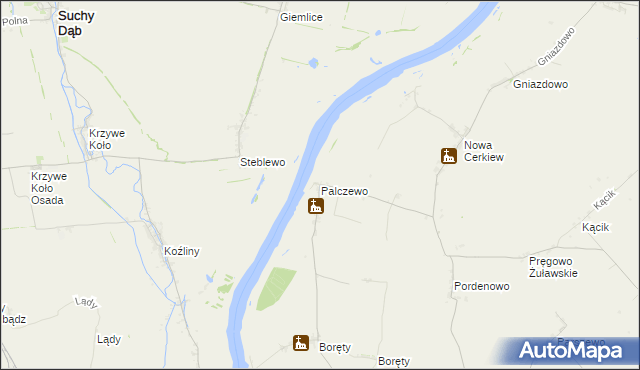 mapa Palczewo gmina Ostaszewo, Palczewo gmina Ostaszewo na mapie Targeo