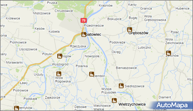 mapa Pałuszyce, Pałuszyce na mapie Targeo