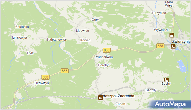 mapa Panasówka, Panasówka na mapie Targeo