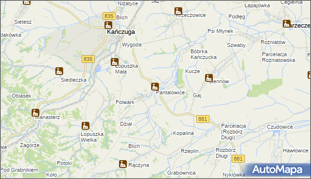 mapa Pantalowice, Pantalowice na mapie Targeo