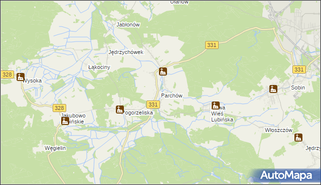 mapa Parchów, Parchów na mapie Targeo