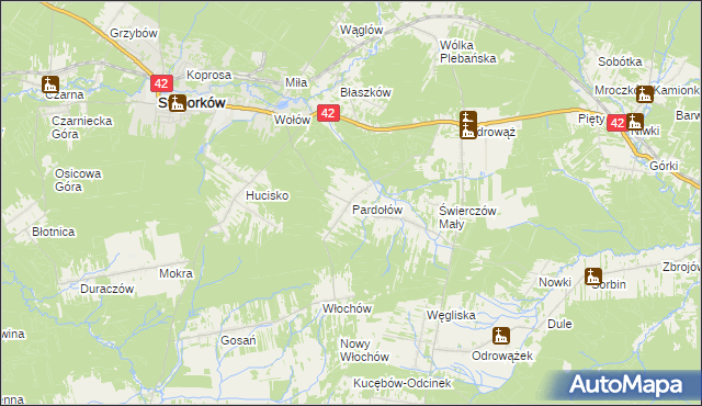 mapa Pardołów, Pardołów na mapie Targeo
