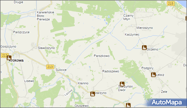 mapa Parszkowo, Parszkowo na mapie Targeo