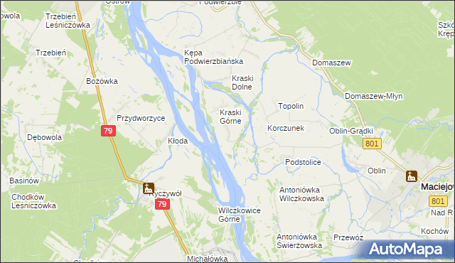 mapa Pasternik gmina Maciejowice, Pasternik gmina Maciejowice na mapie Targeo