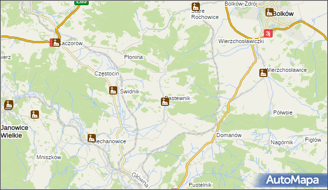 mapa Pastewnik gmina Marciszów, Pastewnik gmina Marciszów na mapie Targeo