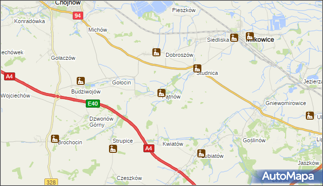 mapa Pątnów gmina Chojnów, Pątnów gmina Chojnów na mapie Targeo