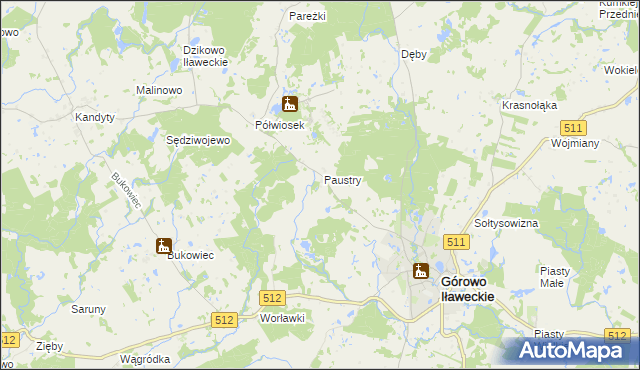 mapa Paustry Osada, Paustry Osada na mapie Targeo