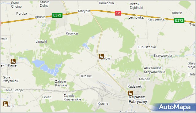 mapa Pawłów gmina Rejowiec Fabryczny, Pawłów gmina Rejowiec Fabryczny na mapie Targeo