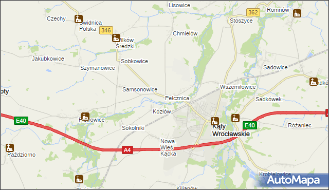 mapa Pełcznica, Pełcznica na mapie Targeo