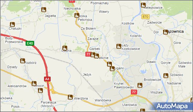 mapa Pełkinie, Pełkinie na mapie Targeo