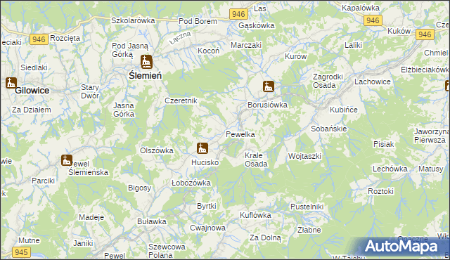 mapa Pewelka, Pewelka na mapie Targeo