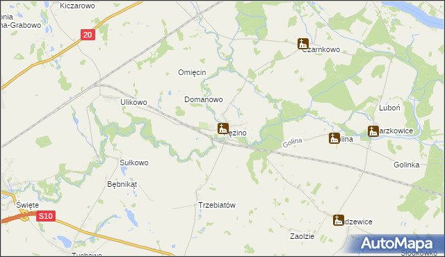 mapa Pęzino, Pęzino na mapie Targeo