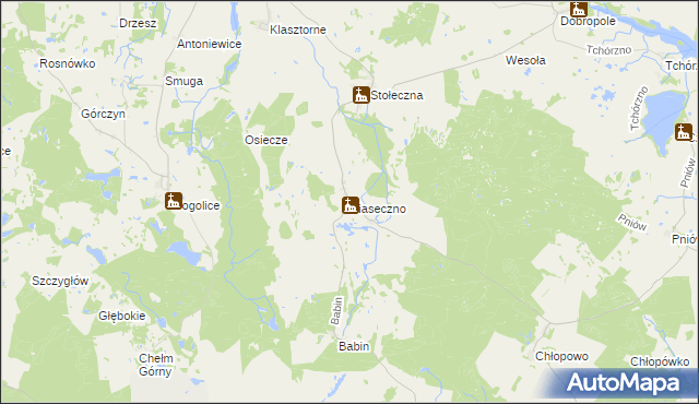 mapa Piaseczno gmina Trzcińsko-Zdrój, Piaseczno gmina Trzcińsko-Zdrój na mapie Targeo