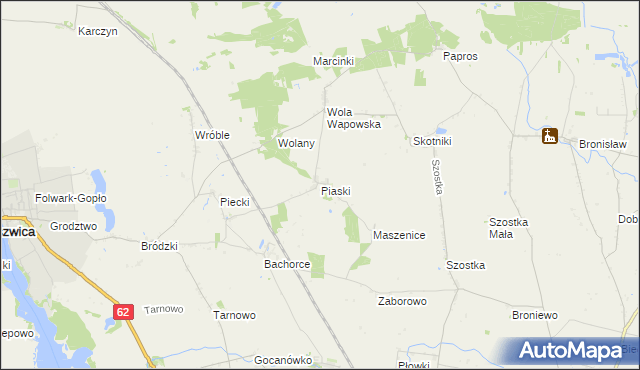 mapa Piaski gmina Kruszwica, Piaski gmina Kruszwica na mapie Targeo