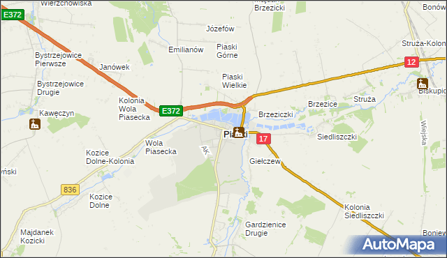 mapa Piaski powiat świdnicki, Piaski powiat świdnicki na mapie Targeo