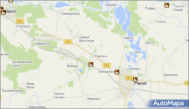 mapa Piechcin, Piechcin na mapie Targeo