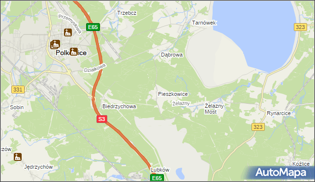 mapa Pieszkowice, Pieszkowice na mapie Targeo