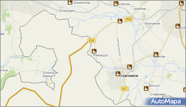 mapa Pietraszyn, Pietraszyn na mapie Targeo