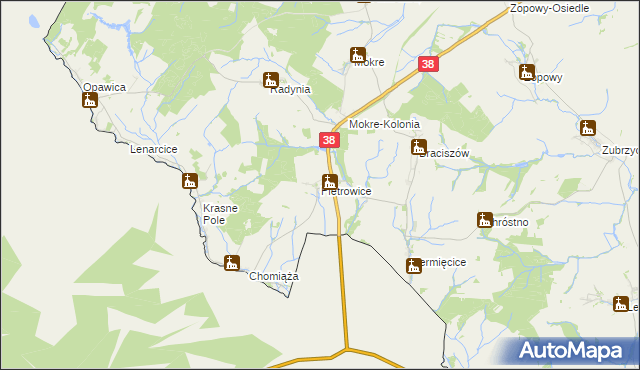 mapa Pietrowice, Pietrowice na mapie Targeo