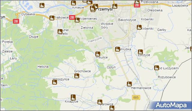 mapa Pikulice, Pikulice na mapie Targeo