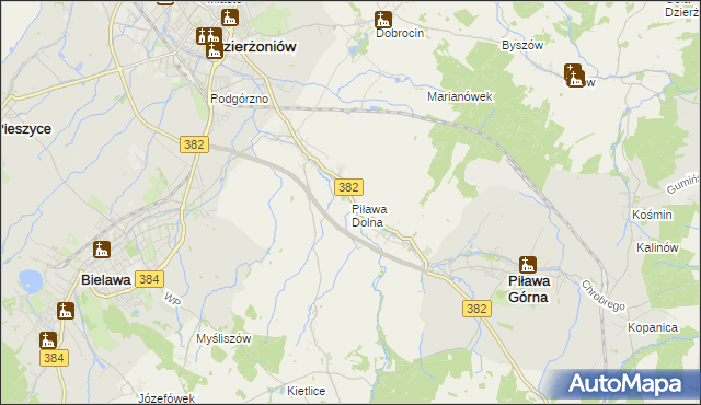 mapa Piława Dolna, Piława Dolna na mapie Targeo