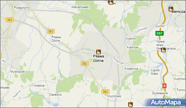 mapa Piława Górna, Piława Górna na mapie Targeo