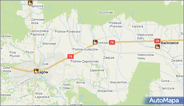 mapa Piórków-Kolonia, Piórków-Kolonia na mapie Targeo