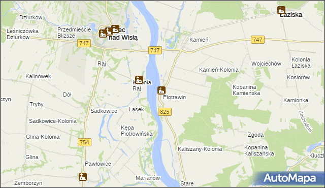 mapa Piotrawin gmina Łaziska, Piotrawin gmina Łaziska na mapie Targeo