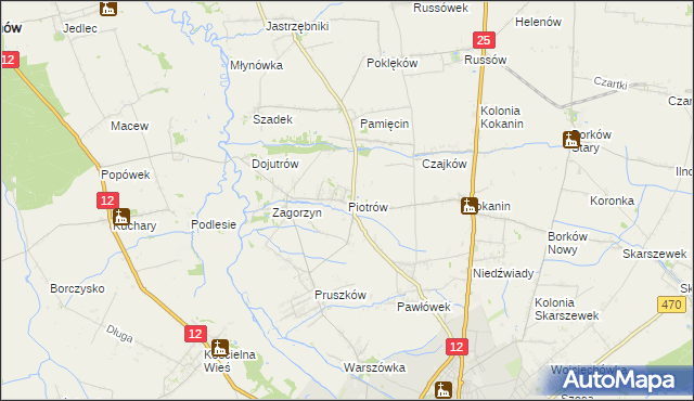 mapa Piotrów gmina Blizanów, Piotrów gmina Blizanów na mapie Targeo