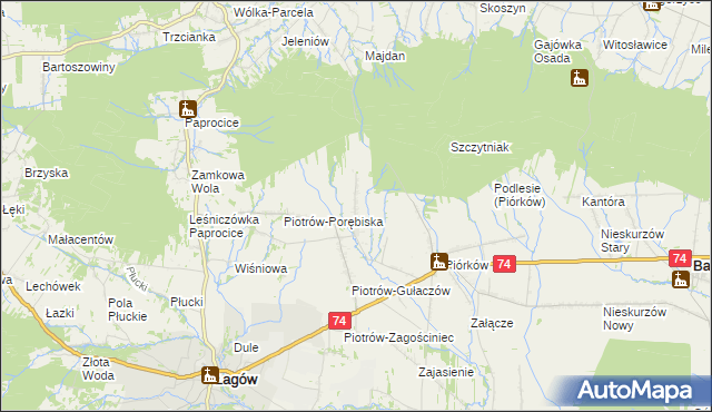 mapa Piotrów-Podłazy, Piotrów-Podłazy na mapie Targeo