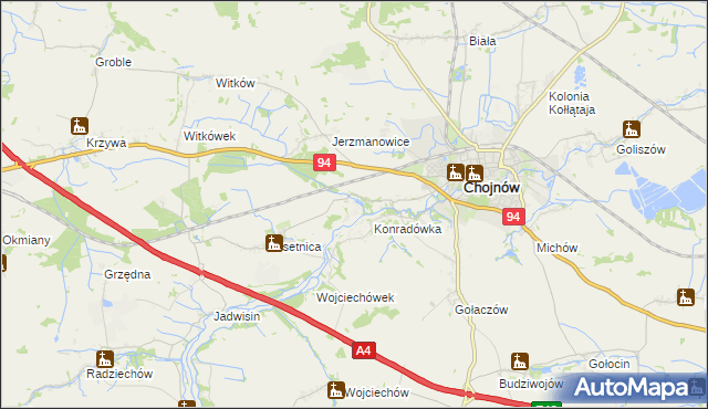 mapa Piotrowice gmina Chojnów, Piotrowice gmina Chojnów na mapie Targeo