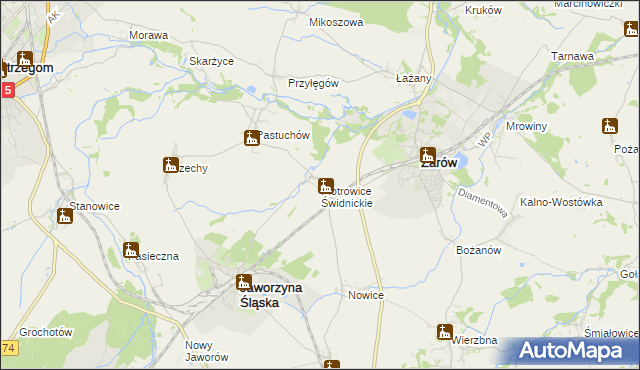 mapa Piotrowice Świdnickie, Piotrowice Świdnickie na mapie Targeo